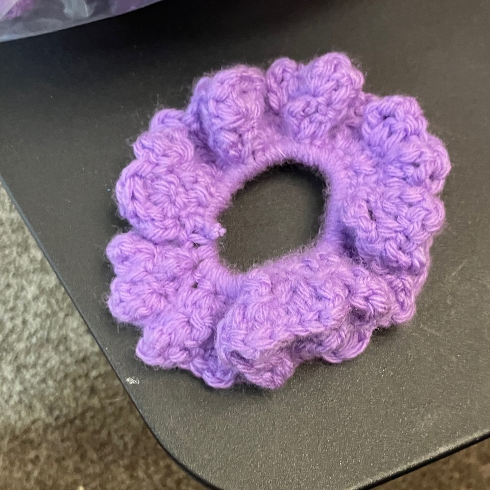 Light purple hand crochet scruncie (never used)